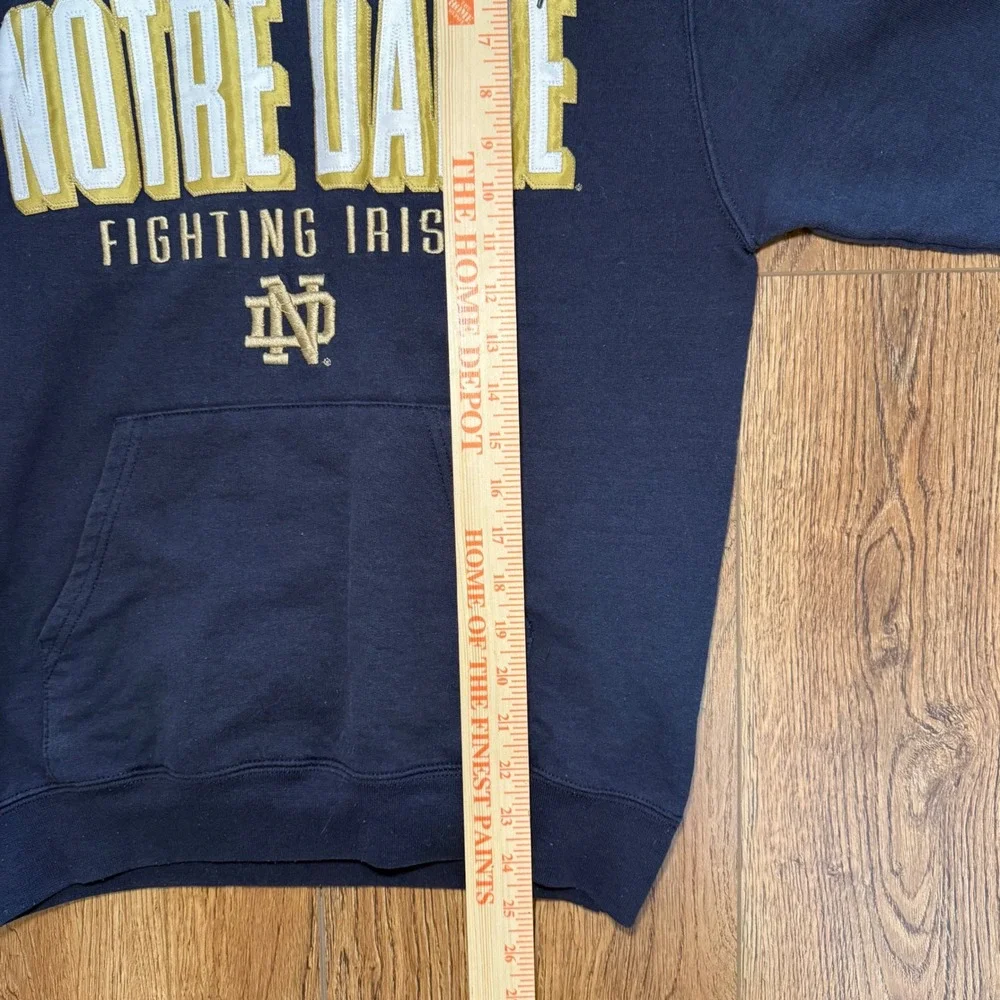 Champion Notre Dame Fighting Irish Blue Embroidered Hoodie Sweatshirt Mens S‎